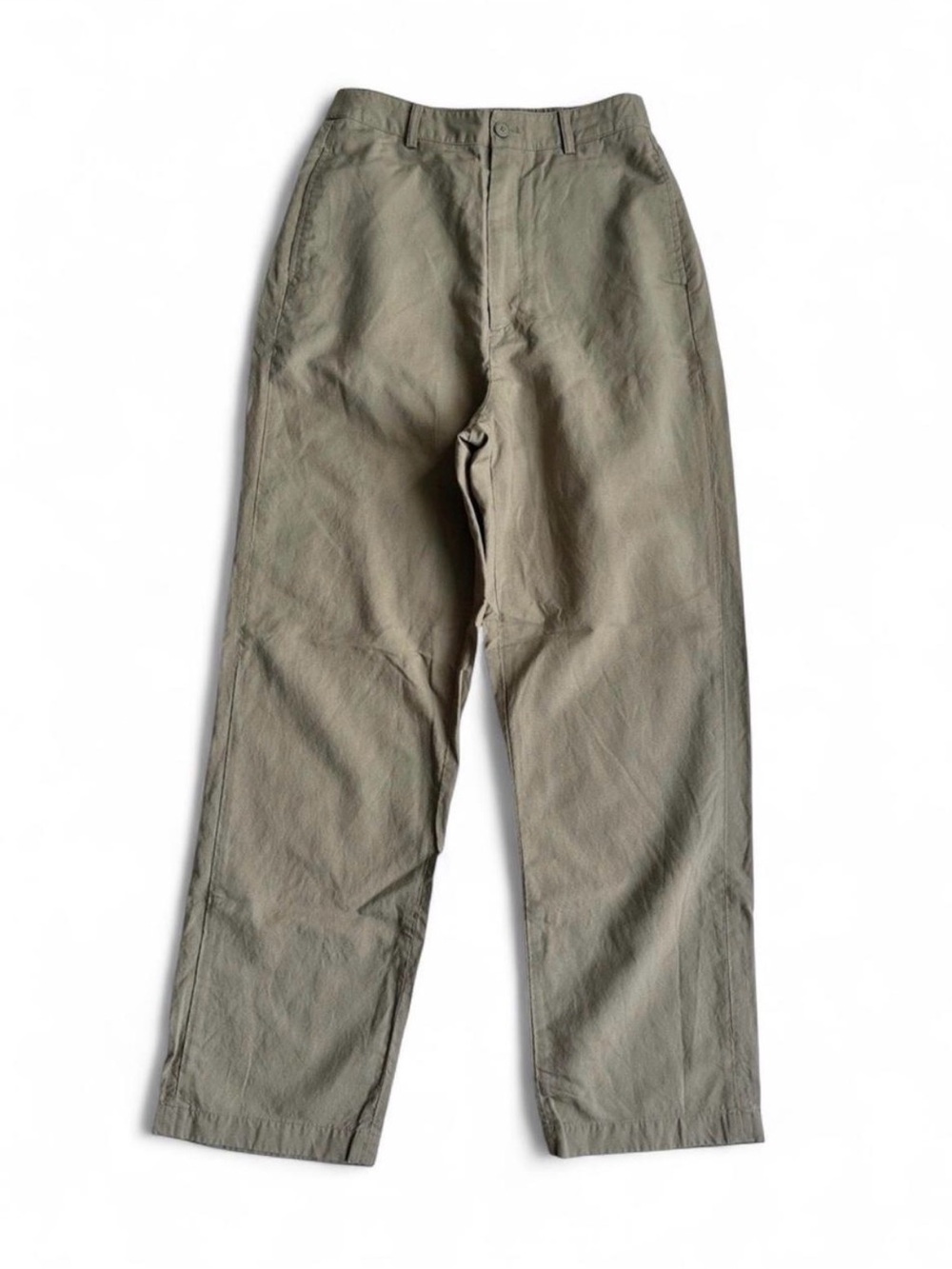 Uniqlo High Rise Linen Pants Khaki Green Size XS
